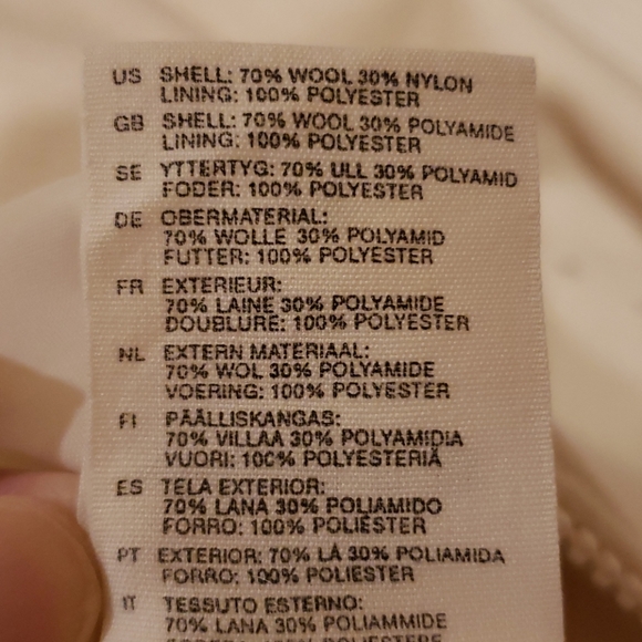 H&M creamy white 70% wool coat - Picture 9 of 9